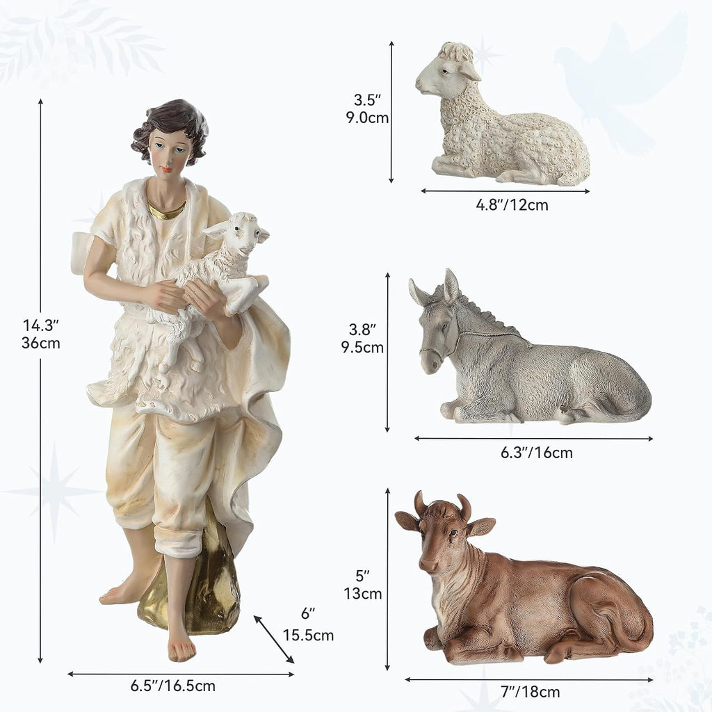 15in Large Nativity Sets & Figures, 12-Piece Nativity Set Indoor