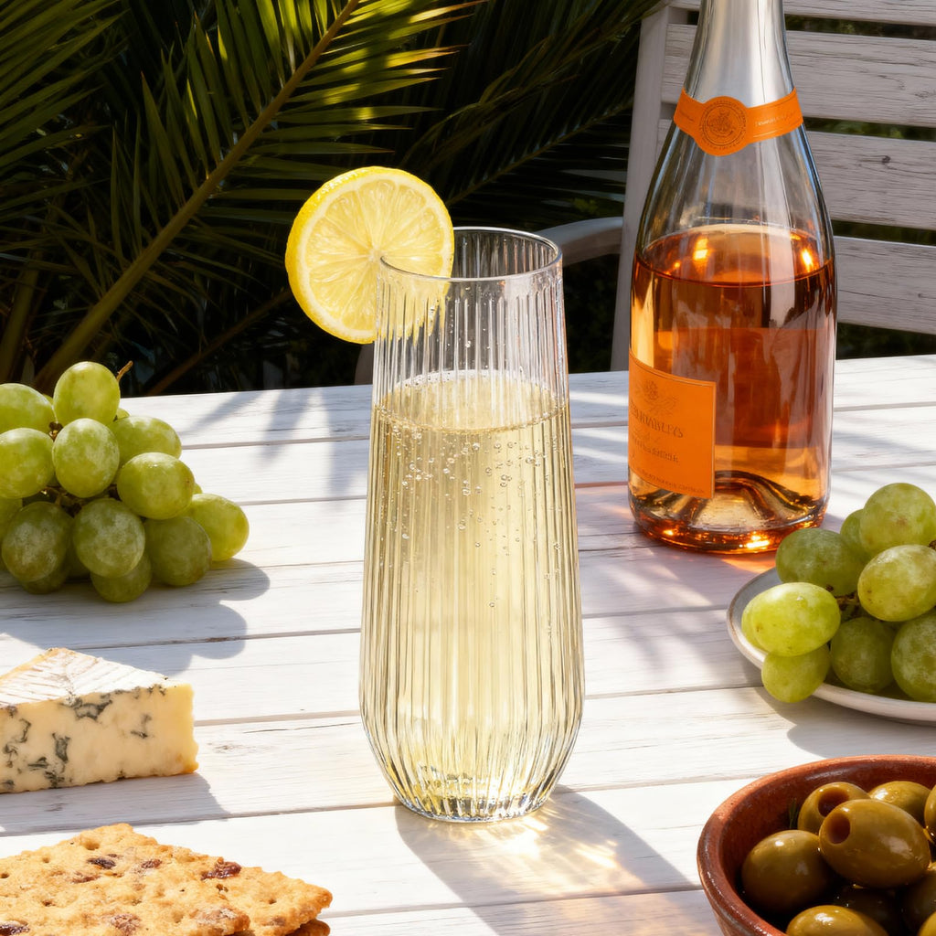 24pack Clear Plastic Champagne Flutes, 9oz Stemless Champagne Flute