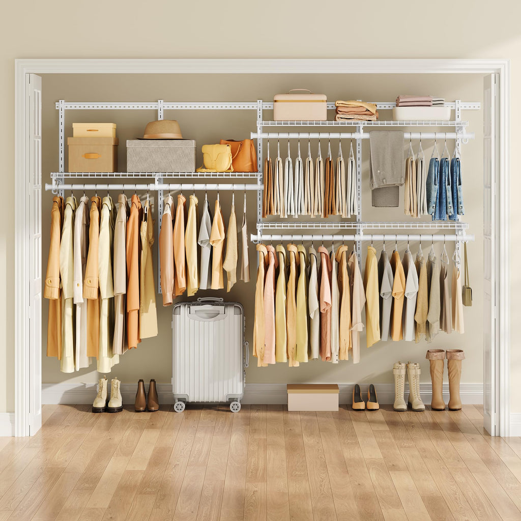 Closet System, Closet Insert Organizer, 4-8 ft Closet Shelves