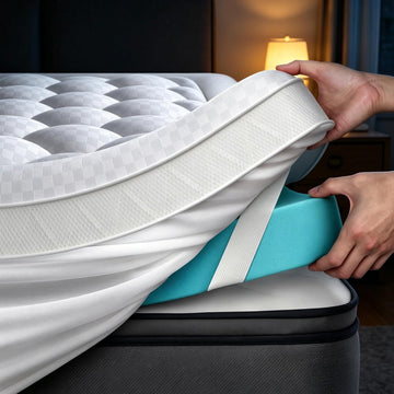5 Inch Mega Support Memory Foam Queen Mattress Topper for Pressure Relief, Dual Layer 2.5" Pillow Top Mattress Topper