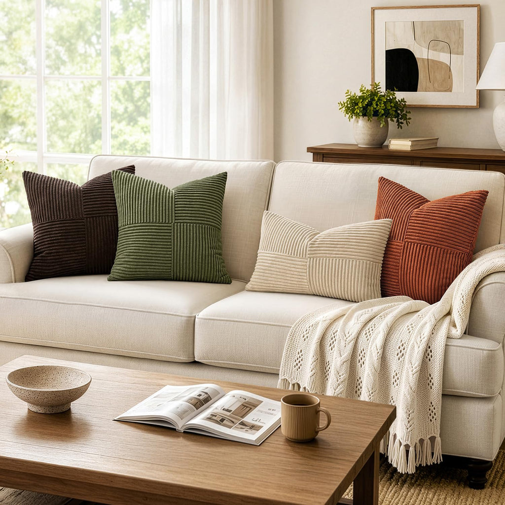 Fall Rust Decorative Euro Sham Pillow Covers 24x24 Inch 2 Pack