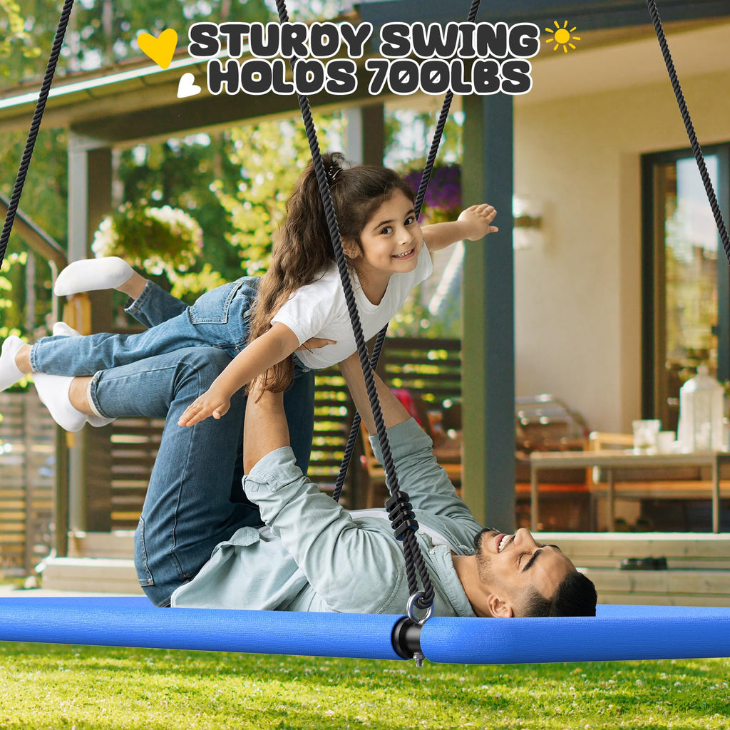 700lbs 60" Large Rectangle Platform Tree Swing for Kids & Adults