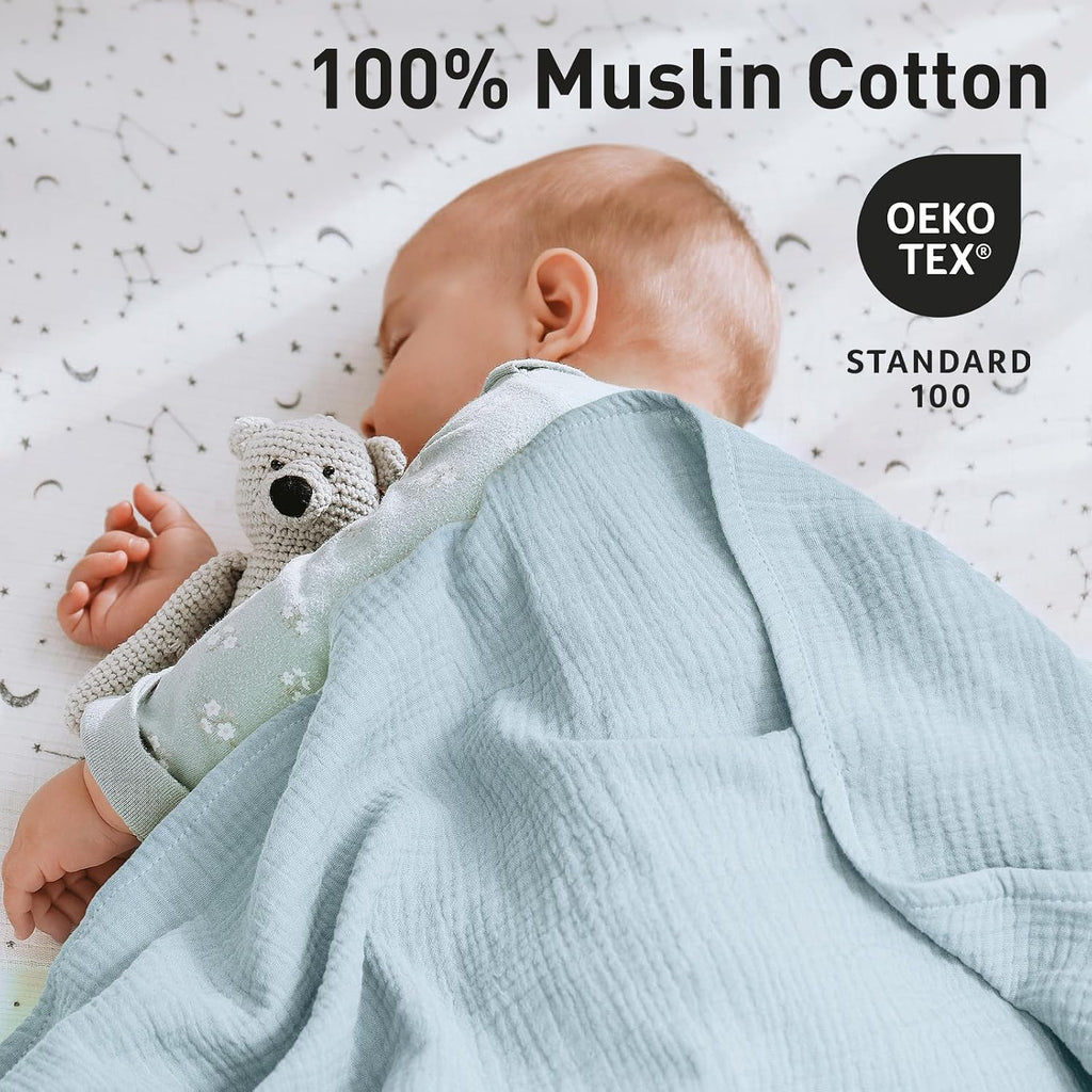Muslin Swaddle Blankets for Newborns, Large 40''x38'', Pack