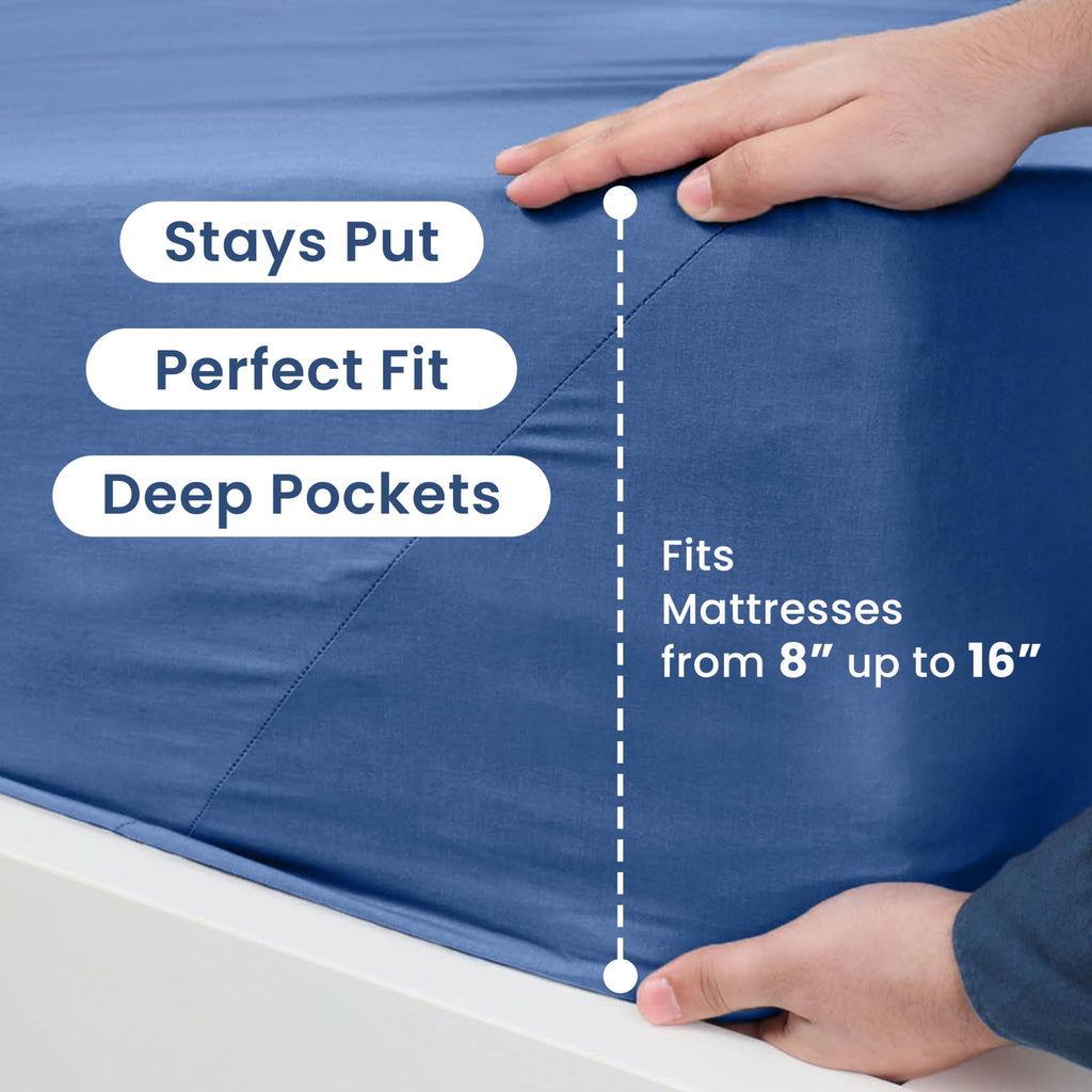 3 Piece Twin Sheets Set | Twin Bed Sheets Set - Light Weight, Soft Breathable Sheets | Brushed Cotton Rich Blend