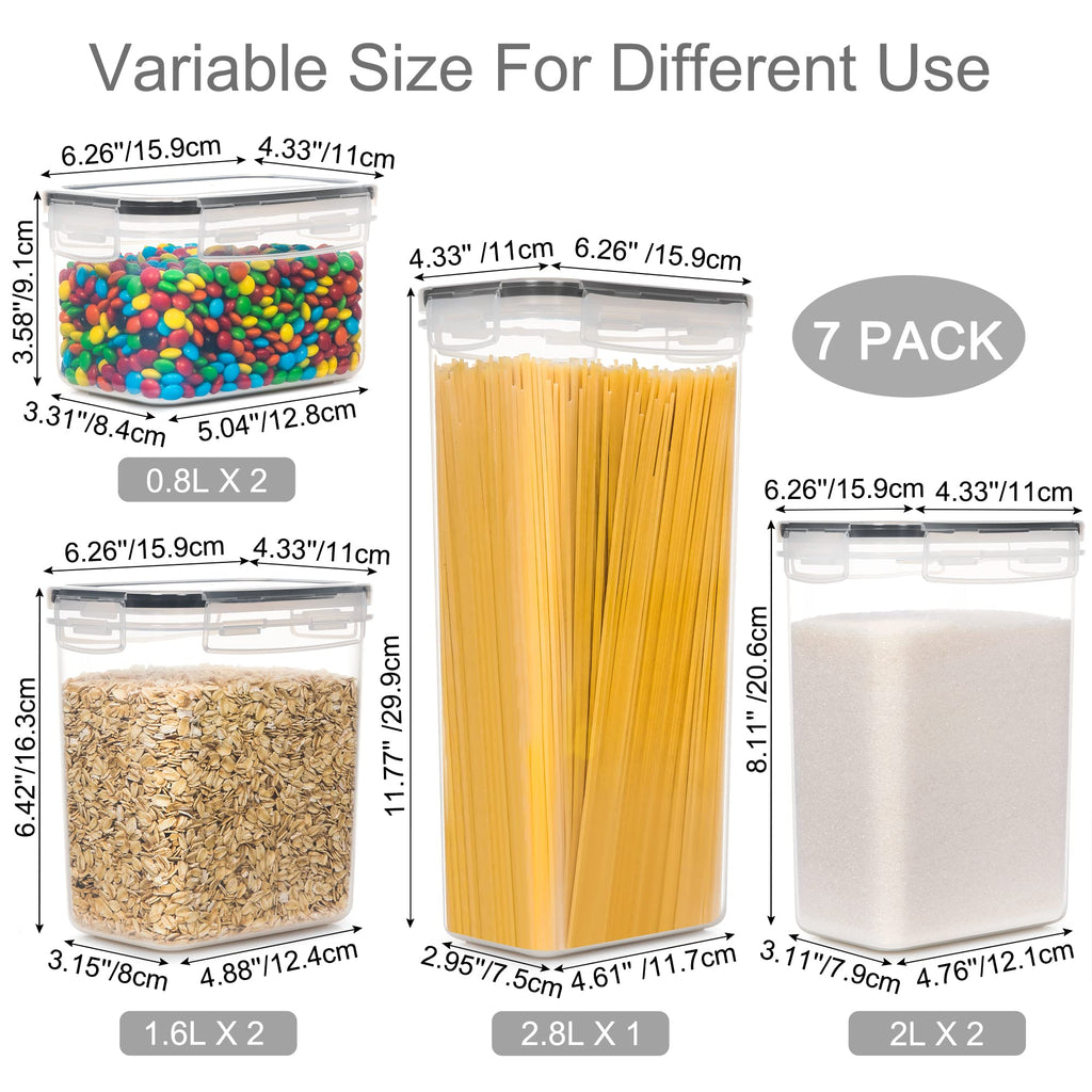 Airtight Food Storage Containers with Lids, 7 PCS
