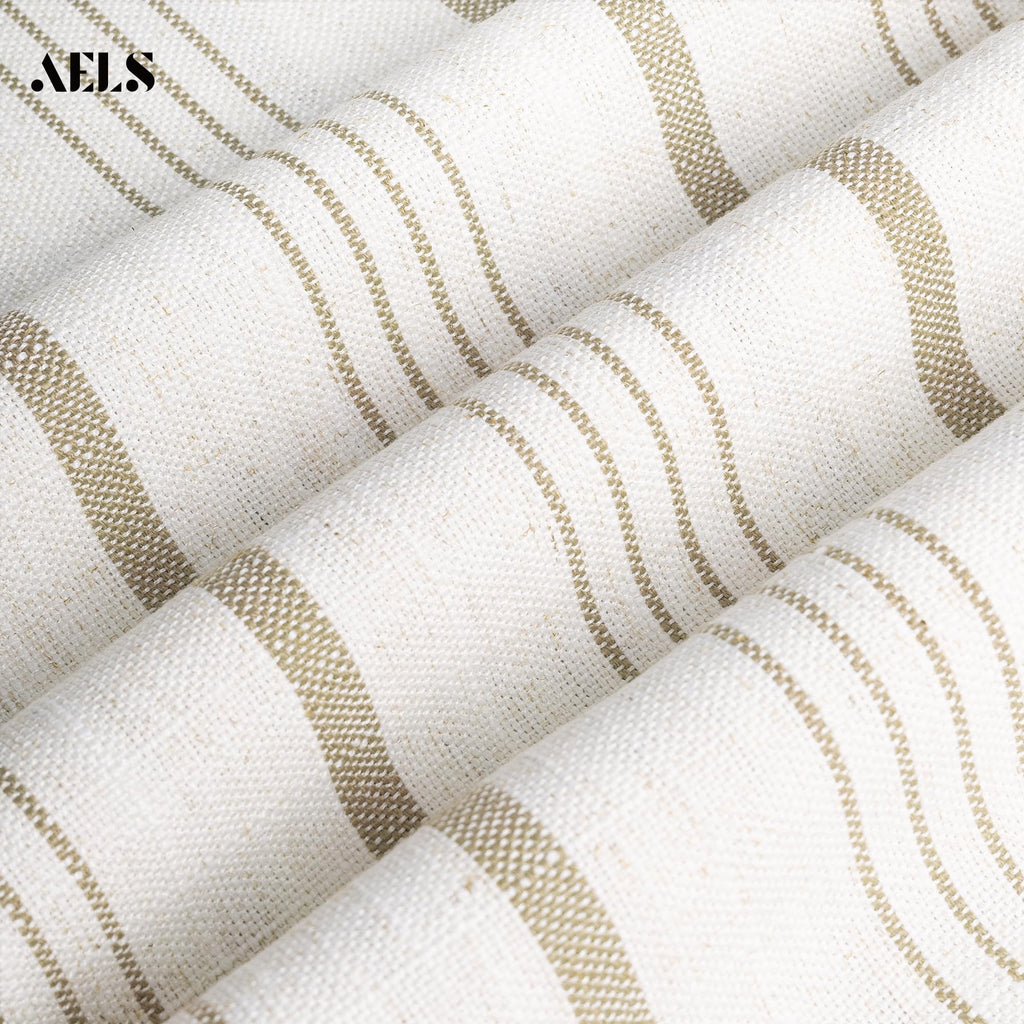 Farmhouse Hanging Laundry Hamper with 2 Hooks, Boho Beige & Light Brown Stripes Laundry Bag with Zipper & Wide Open