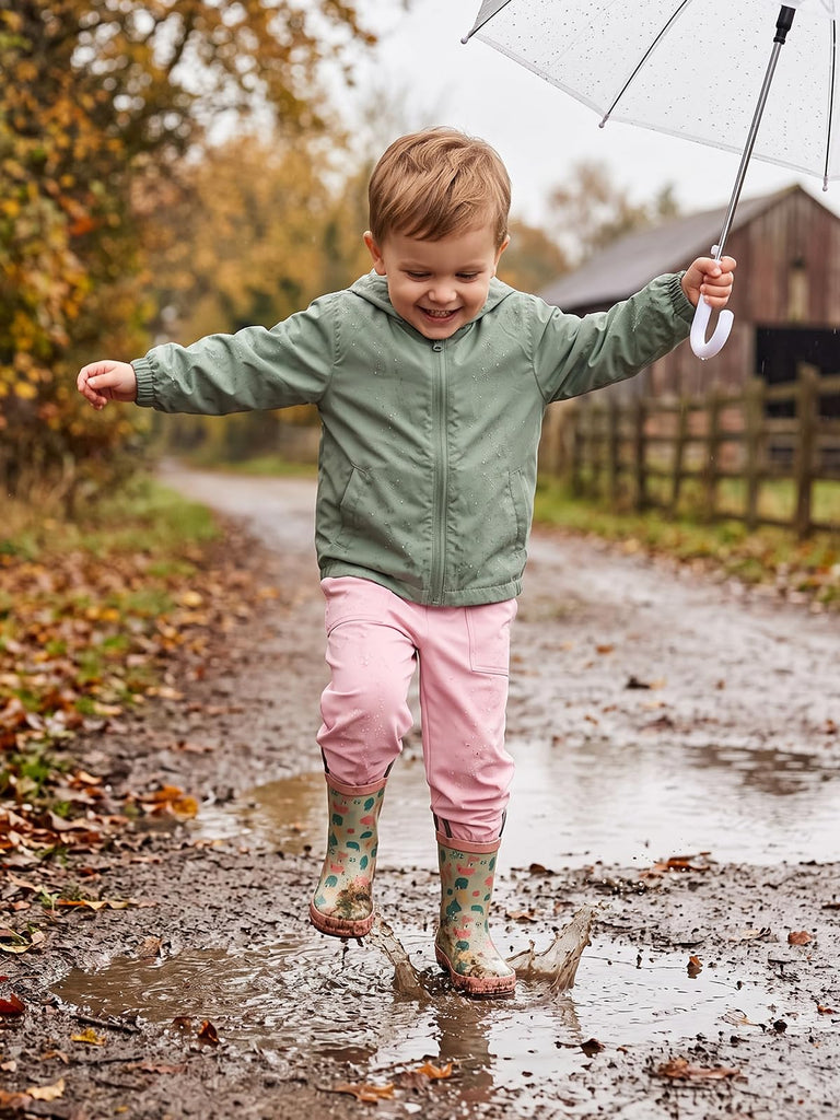 Toddler Girls Snow Pants Kids Fleece Lined Rain Pants Pink