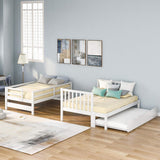 Stairway Twin Over Full Bunk Bed with Twin Trundle and Drawers