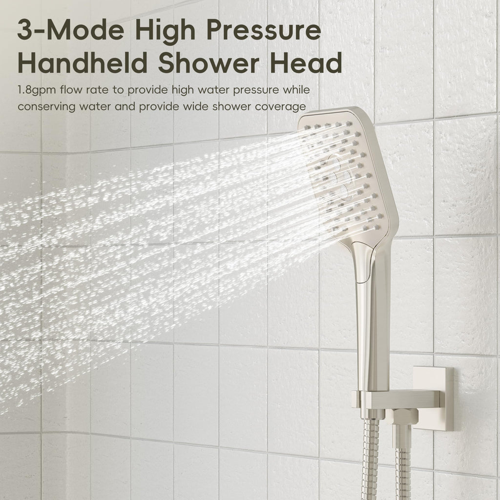 Shower System, 10" Shower Faucet Set with Handheld,Brushed Nickel