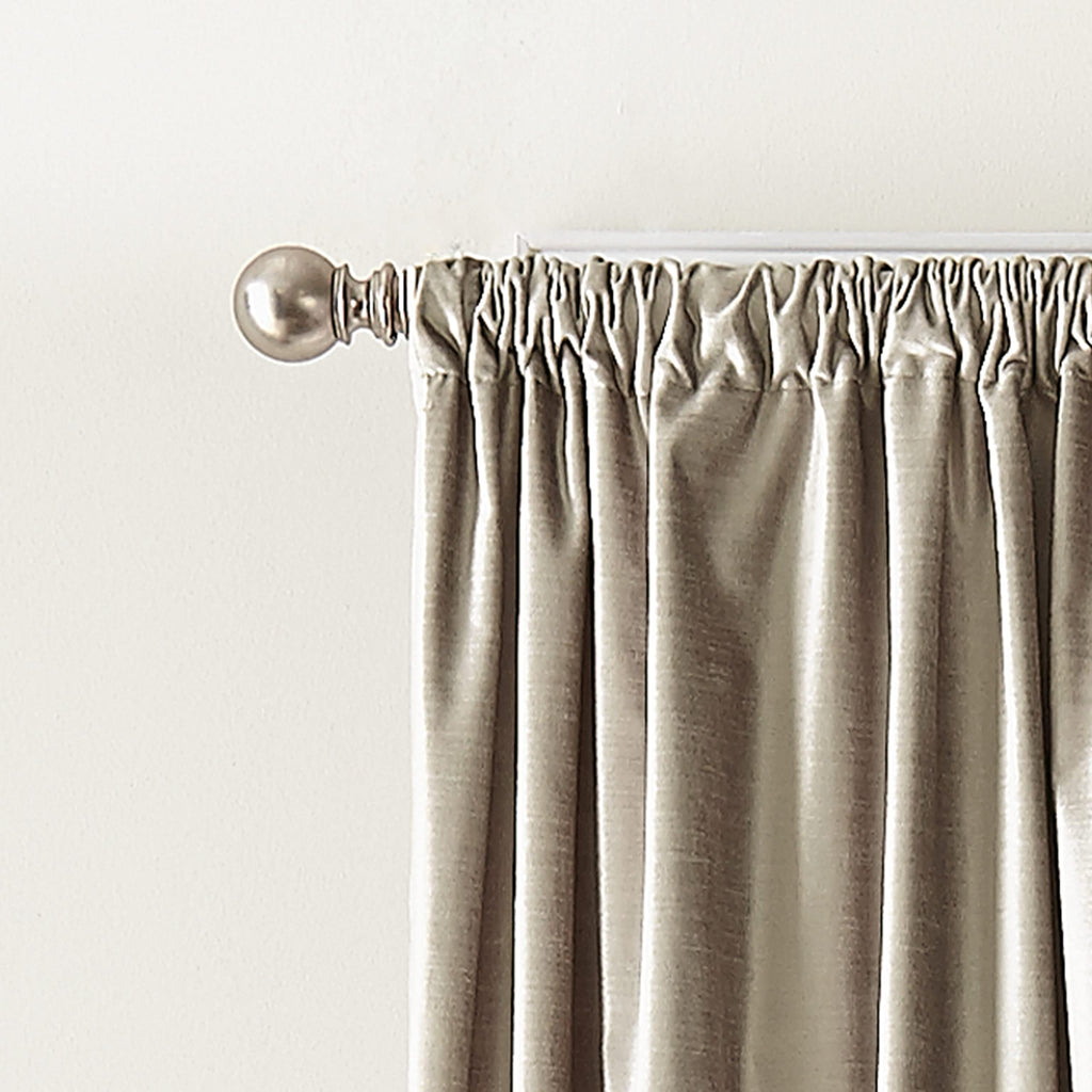 Modern Knotted Velvet Lined Curtain Panel Pair, 84", Champagne