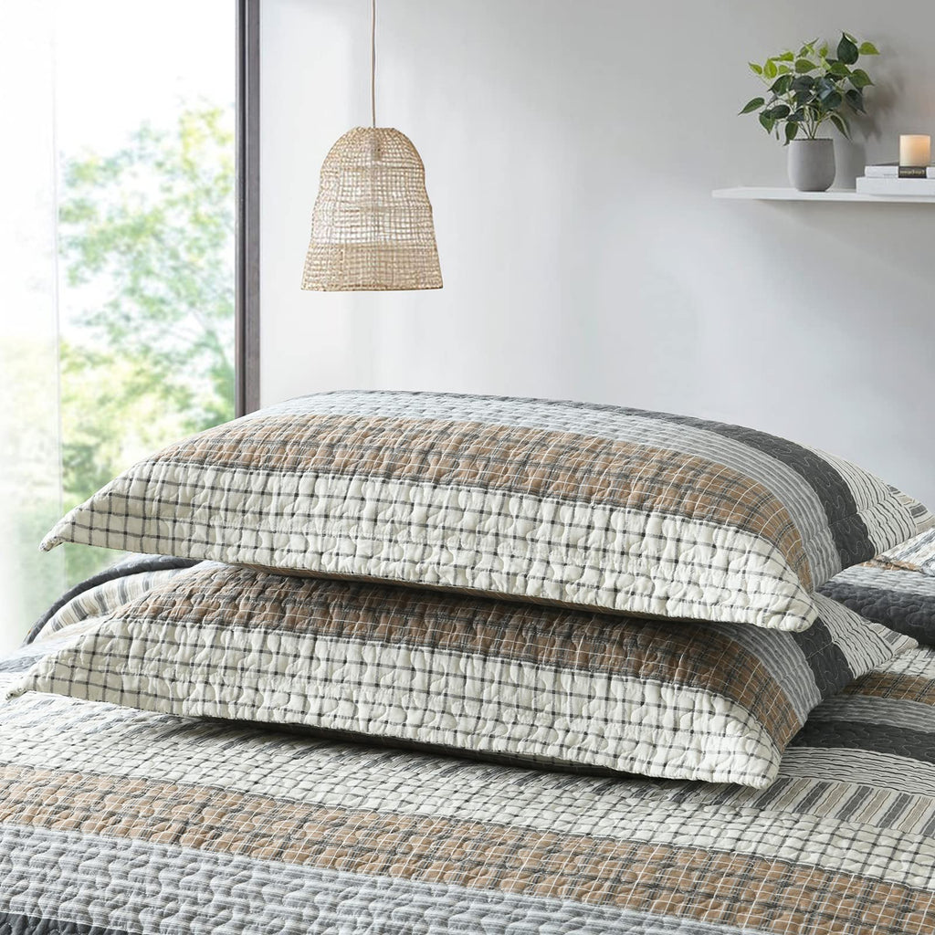 100% Cotton Quilt Set, Patchwork Quilt Bedding Set Bedspreads, Farmhouse Lightweight Comforter