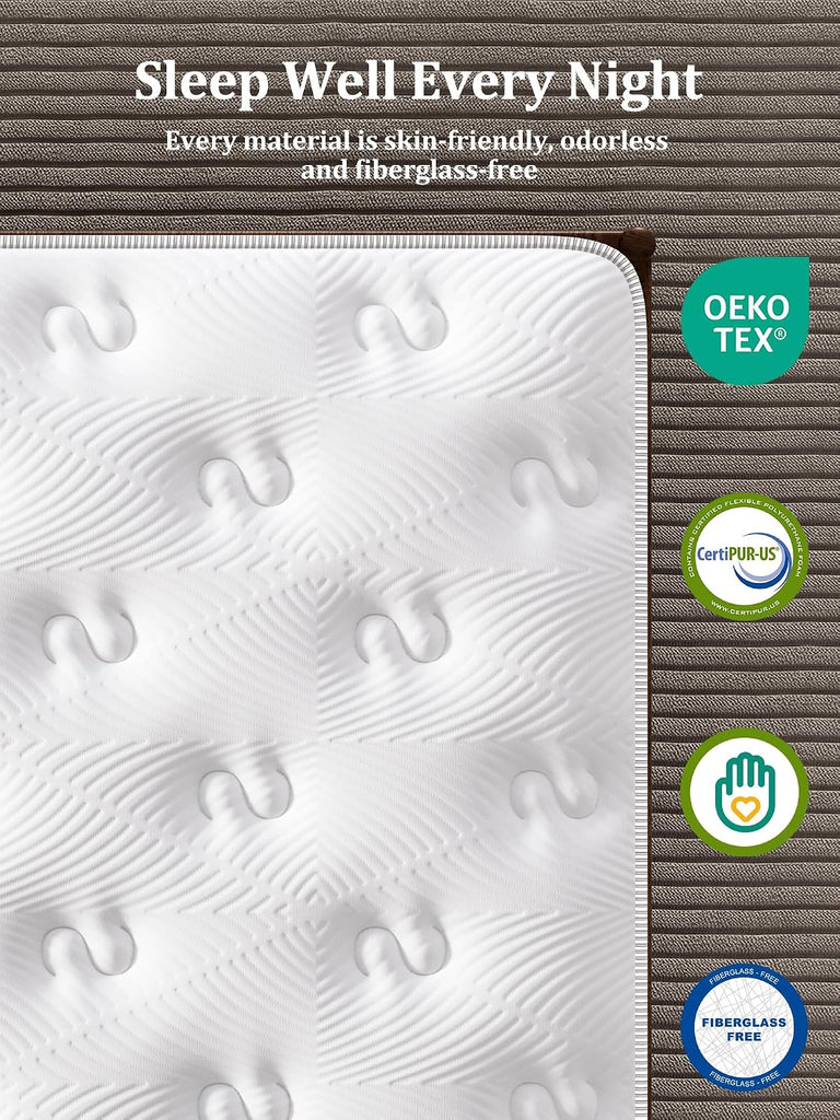 Extra Firm King Mattress 14 Inch, Hybrid King Size Mattress in a Box, Back Pain Relief, Luxury Pocket Spring