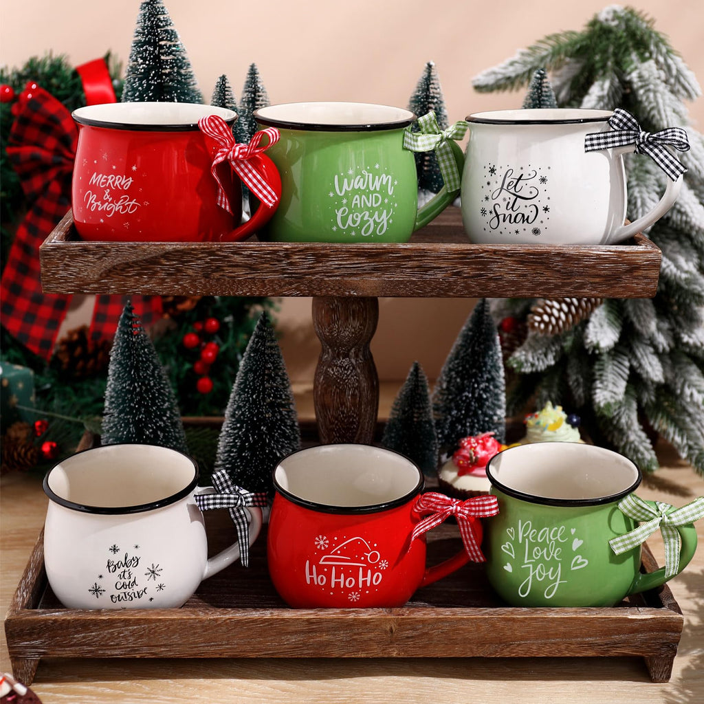 6 Set Christmas Coffee Mugs, Holiday Gift