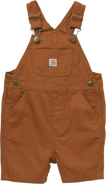 Unisex Baby Loose Fit Overall Shorts Canvas Shortalls
