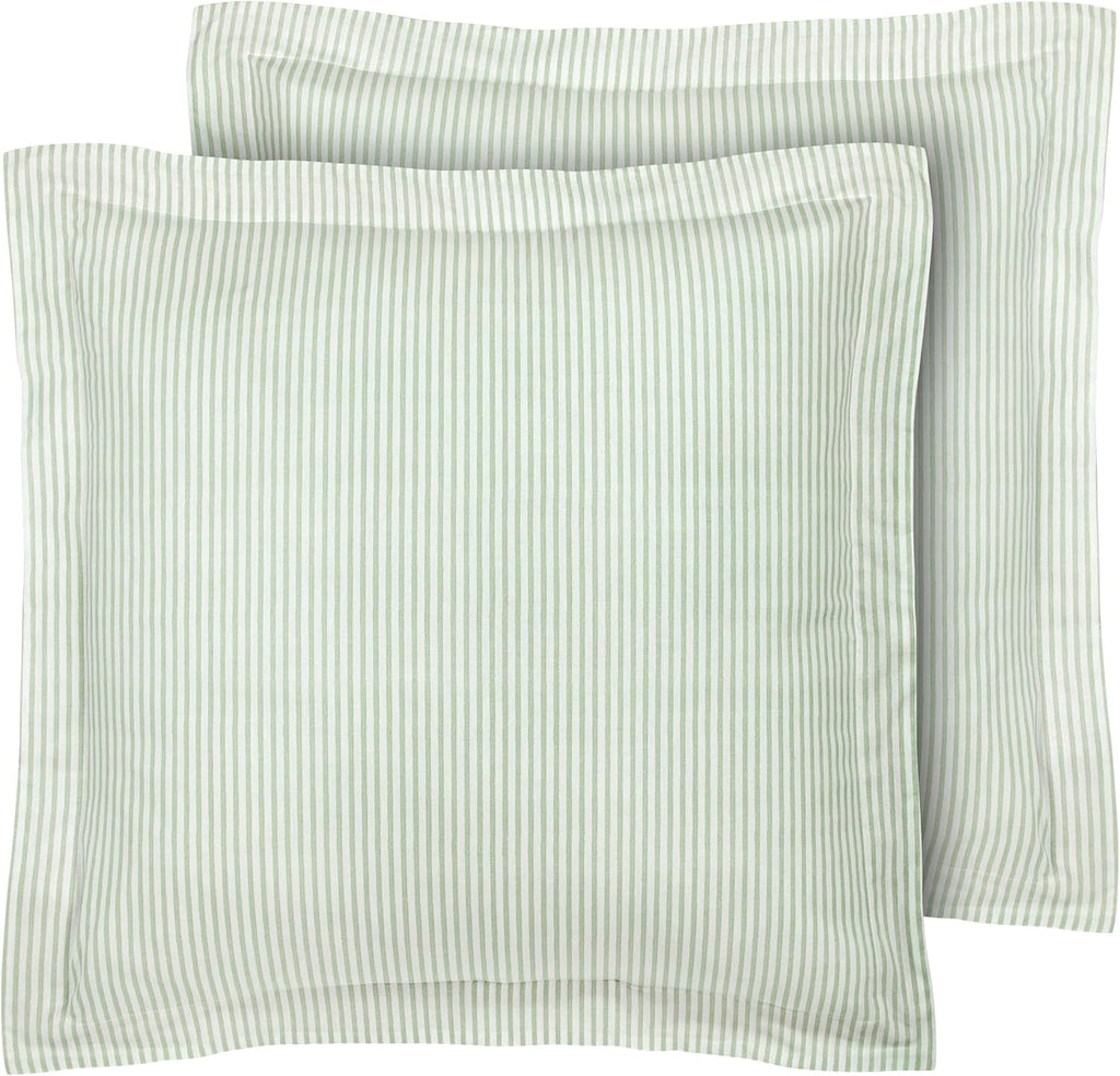 Euro Sham Covers, Soft Cotton Decorative Pillow Covers with Envelope Closure, 26x26, Ticking Stripe Room Decor, Set