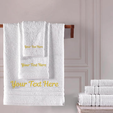 Personalized Towels - Customized Turkish Cotton Towel Set, Monogrammed Towels with Initials, Name & Embroidery, Idea