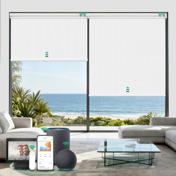 Smart Motorized Blinds with Remote | Zigbee Blackout Roller Shades, No Hub Needed, Alexa & App Controlled for Indoor
