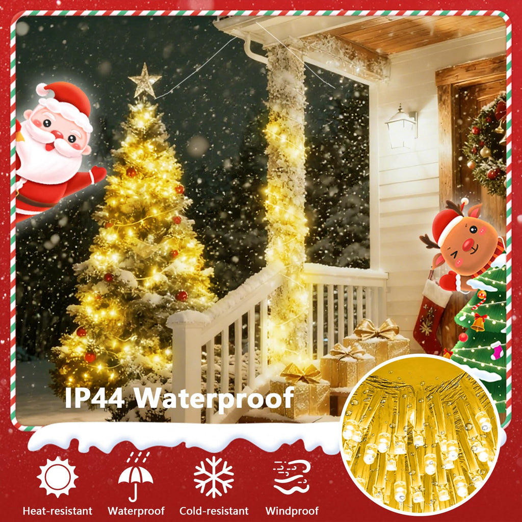 88FT Christmas String Lights Voice Controlled Remote, Warm White