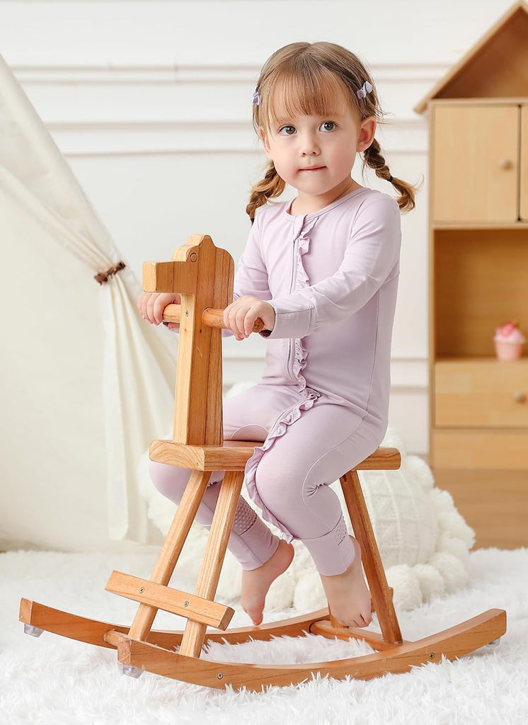 Baby Girl Viscose from Bamboo Sleeper Pajamas with Mitten Cuffs