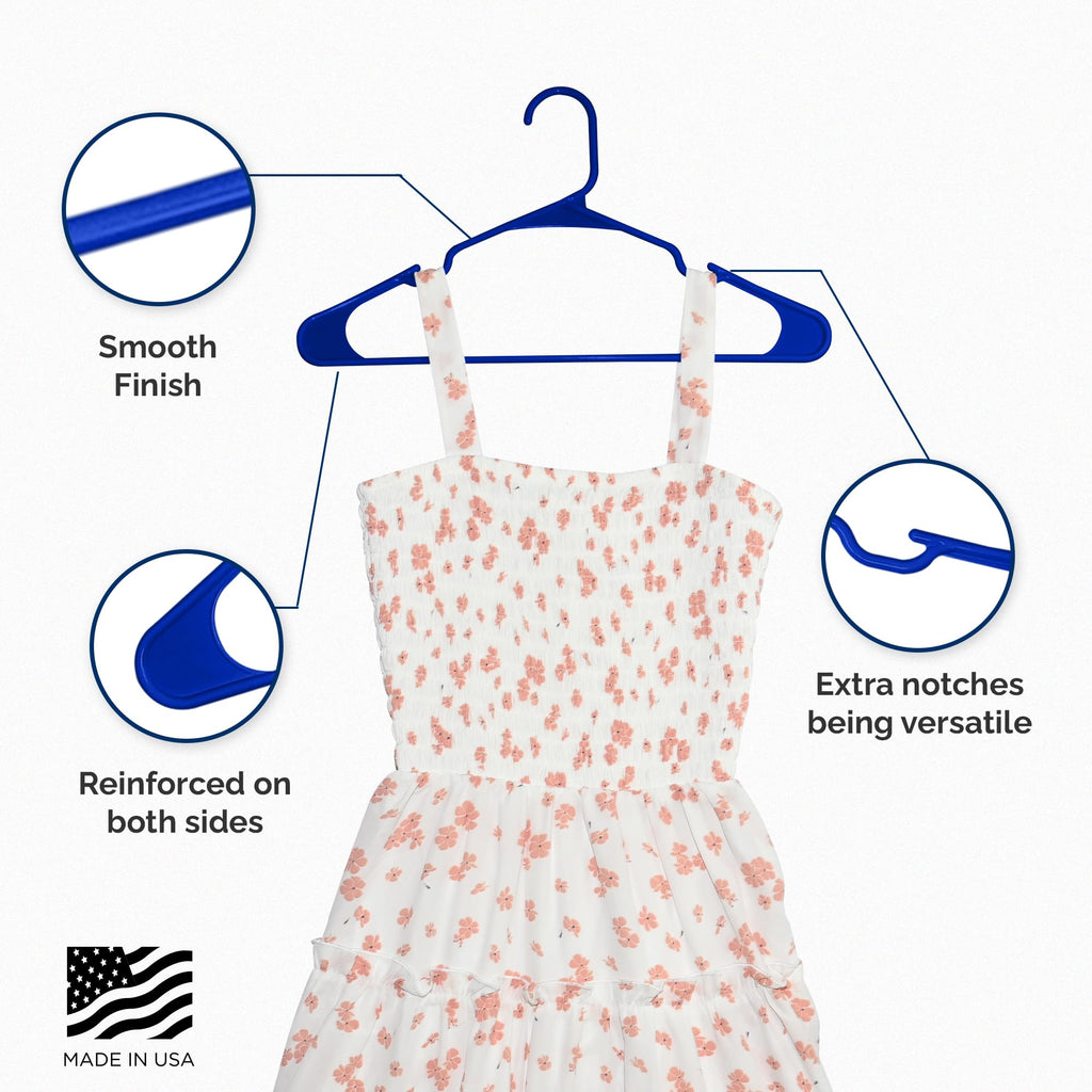 Plastic Hangers 50 Pack - Space Saving Clothes Hangers, Made in USA, Durable & Strong Plastic Shirt & Coat Hanger