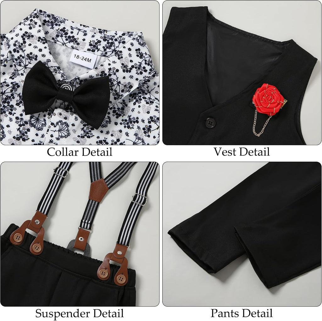 Toddler Boy Dress Clothes Suit Boys Formal Wedding Outfit Set