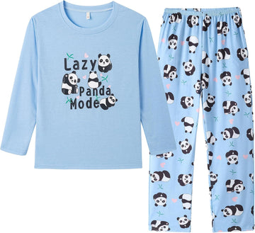 Girls Cotton Blend Pajama Sets Long Sleeve Long Pants Sleepwear PJS