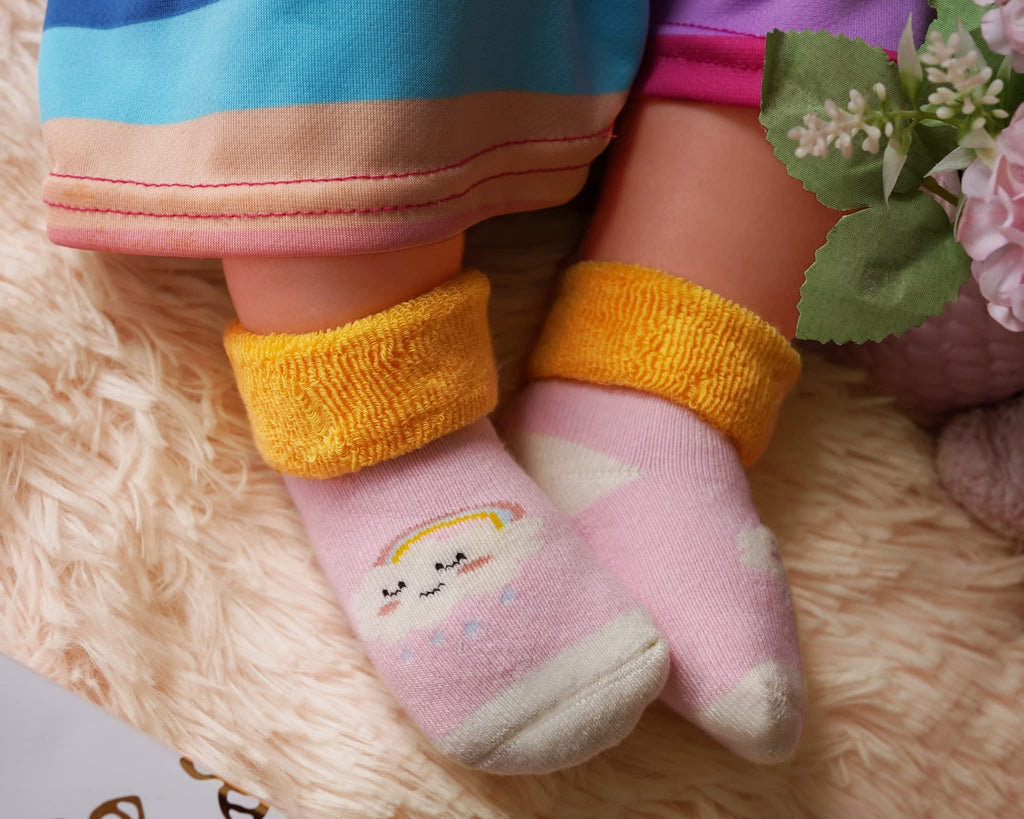 Infant Baby Socks Thick Terry Turn Cuff Socks for Baby Girls (, 12-pairs/BG22)