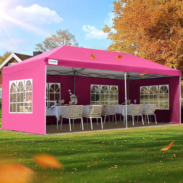 10x20 Pop Up Canopy with 6 Sidewalls & Church Windows
