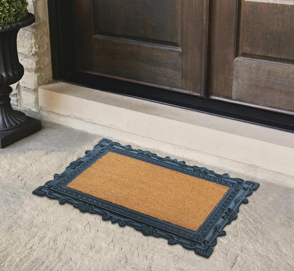 A1HC Natural Coir and Rubber Door Mat, 24" x 36", Thick Durable, Heavy Duty, Thin Profile Door Mat, Easy to Clean