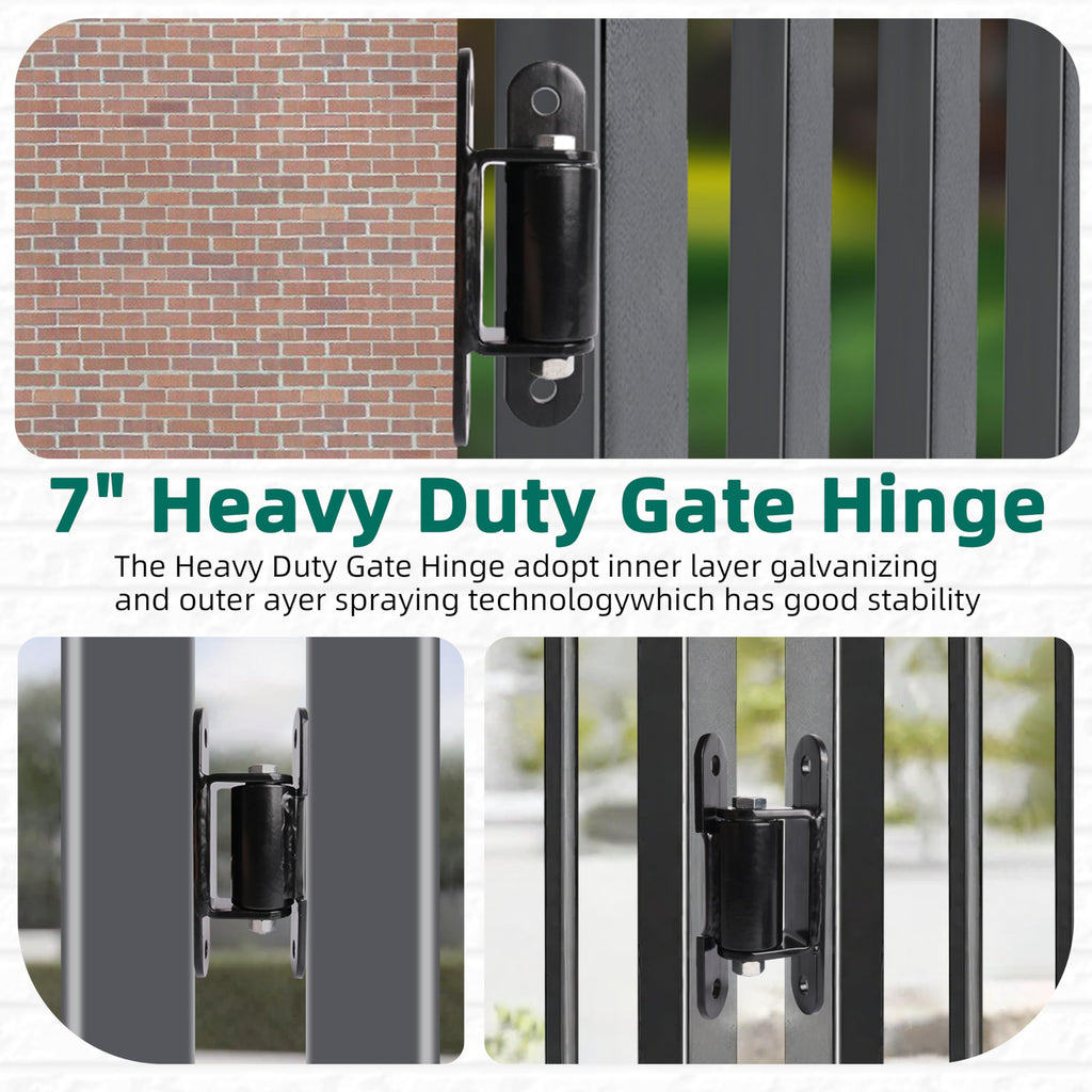 Heavy Duty Gate Hinge 7 inch, Black Outdoor Bolt on Gate Hinge