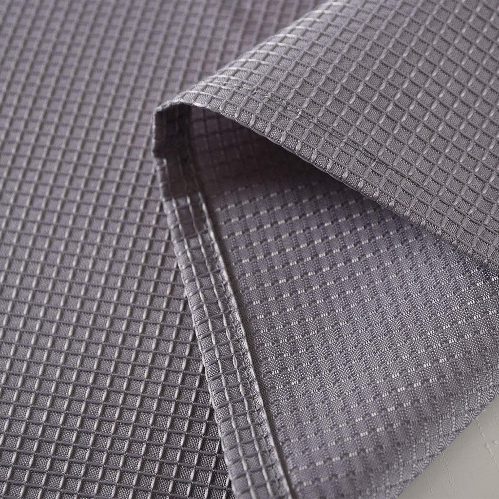 Waffle Weave Textured Half Window Tier Curtains Water Repellent Window Covering Bathroom Short Curtains, 72" x 45"