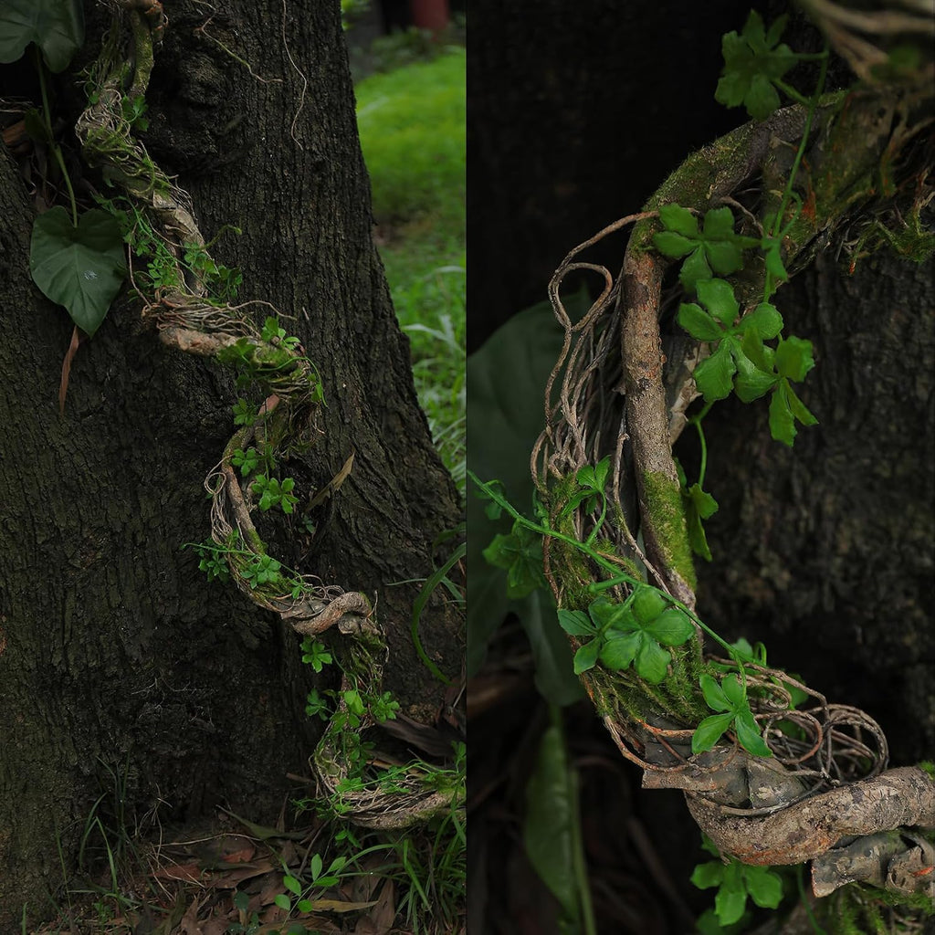 69" Faux Leaf Grapevine Moss Tree Branch Halloween Garland Decor
