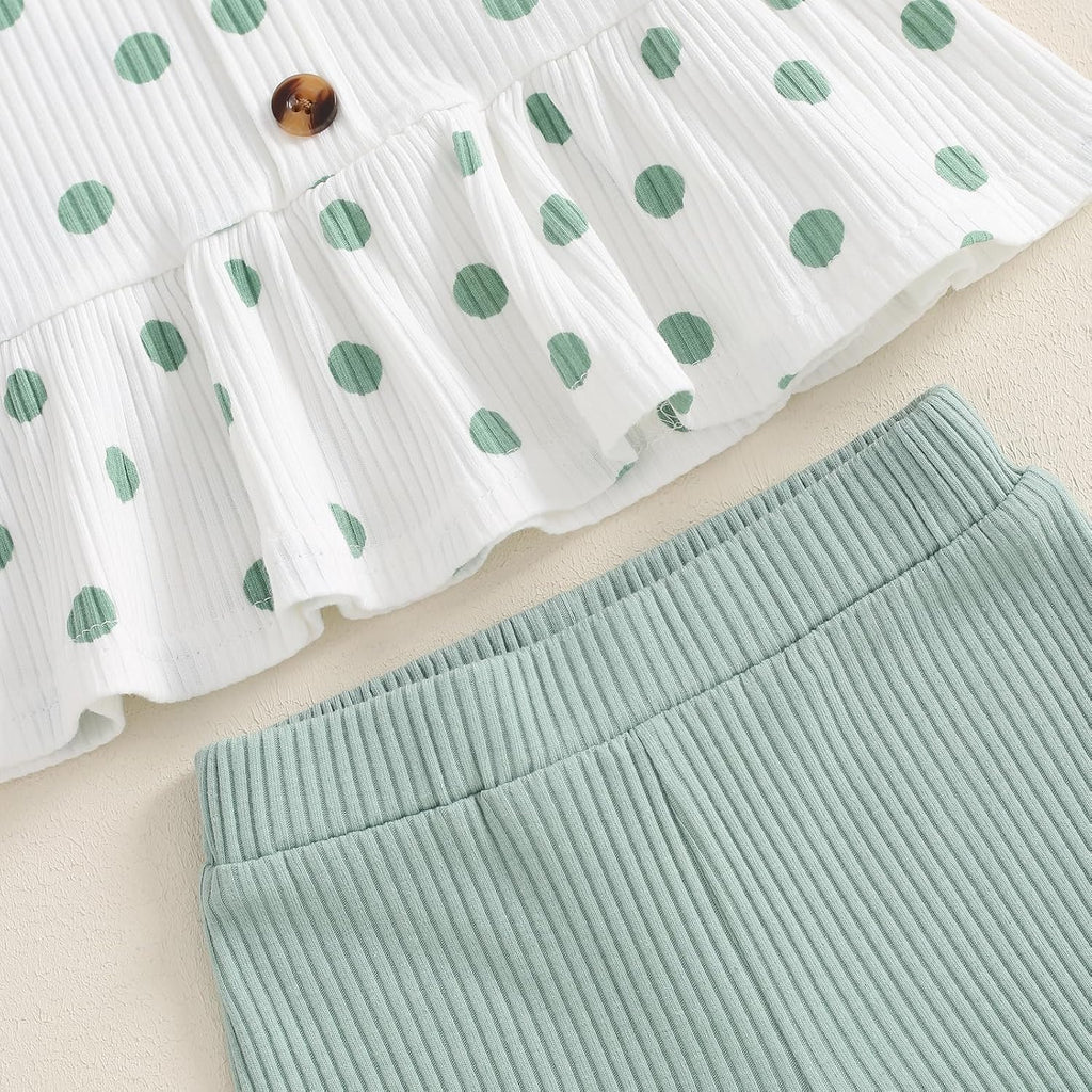 Toddler Baby Girl Clothes Cute Ribbed Outfits Knit Long Sleeve Shirt Tops Bell Bottom Pant Fall Winter Outfit