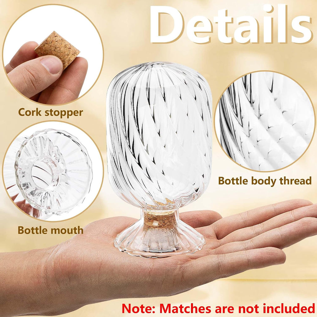 Helix Shaped Match Holder, Glass Matches Cloche for 3.5 Inch
