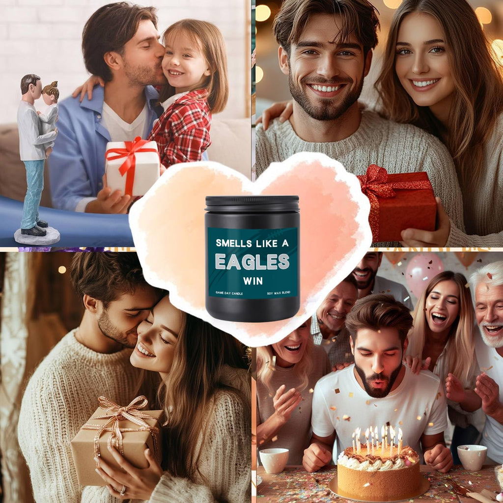 Smells Like A Eagles Win Scented Candle Football Themed Merch Fan Shop Men Women Sport Stuff Gear Decor Team