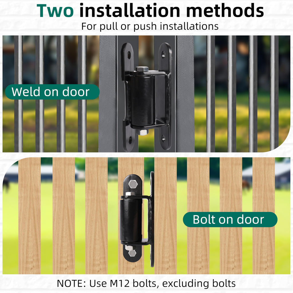 Heavy Duty Gate Hinge 7 inch, Black Outdoor Bolt on Gate Hinge