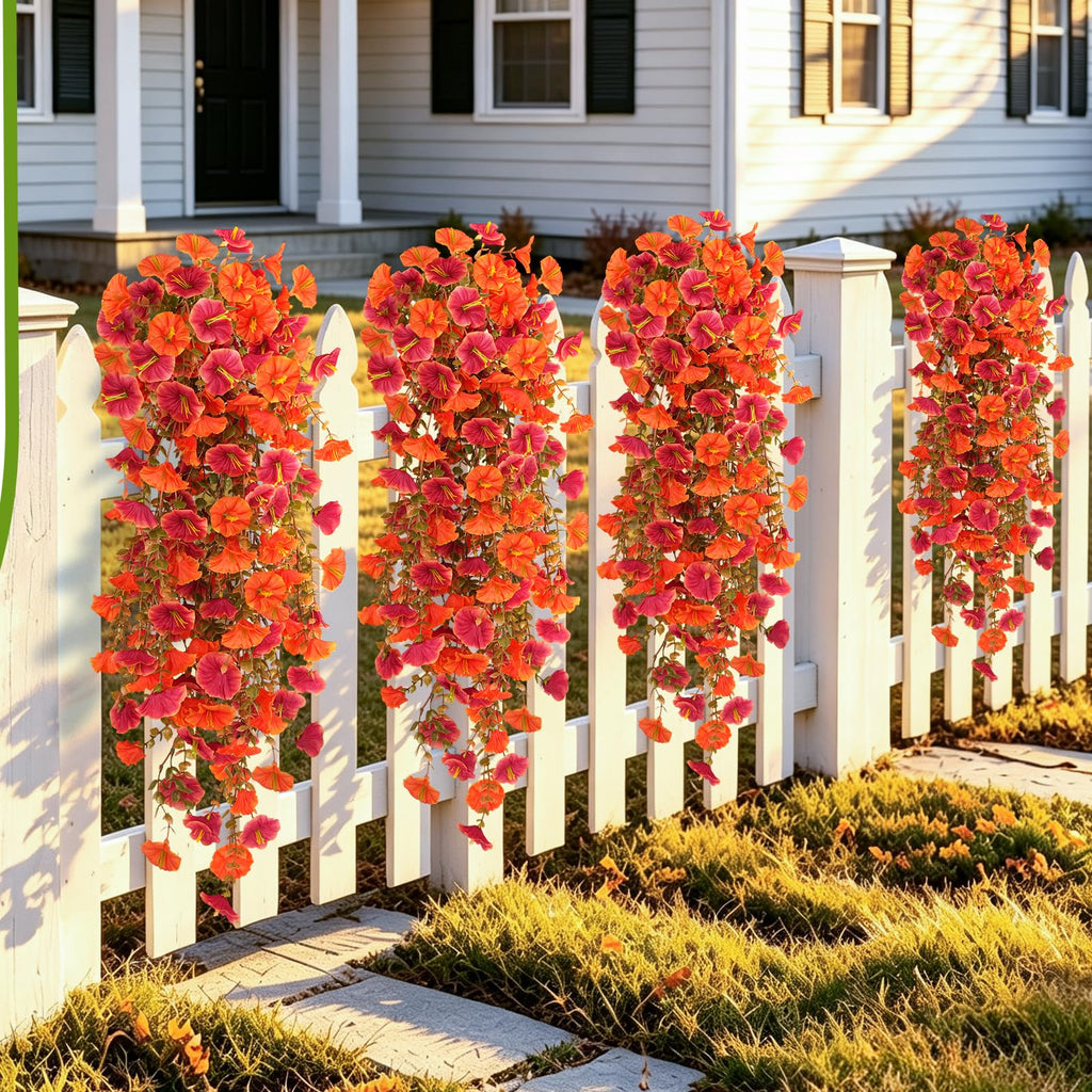 Artificial Hanging Fall Flowers for Outdoors, 2 PCS Fall Decoration