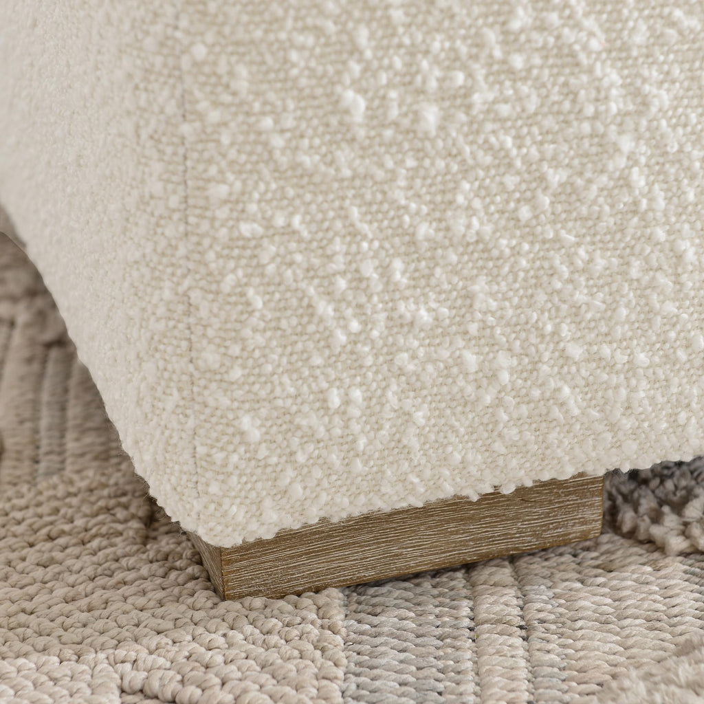 18.5" Wide Modern Square Boucle Ottoman