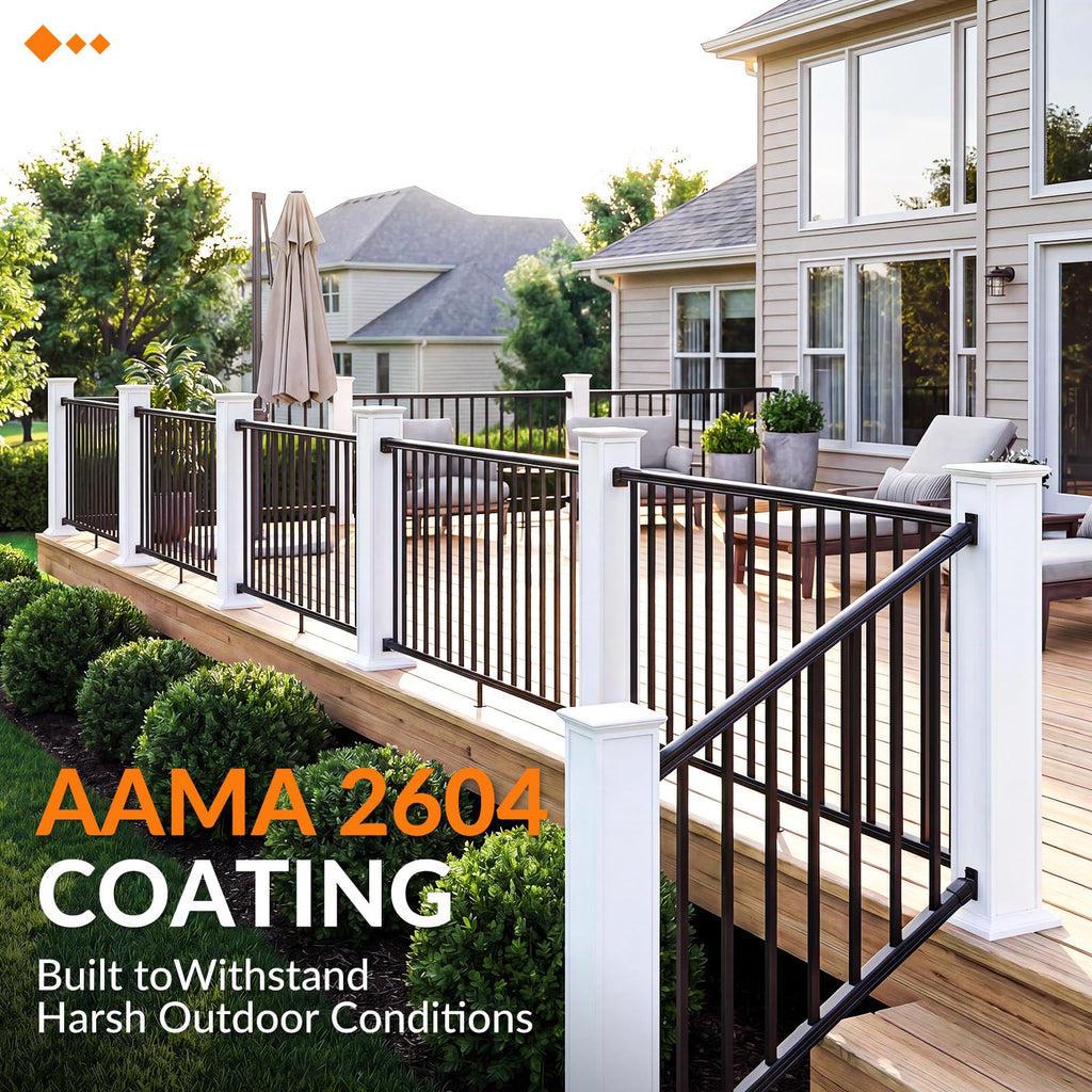 36 in x 4 ft Modular Aluminum Stair Railing Kit Without Post
