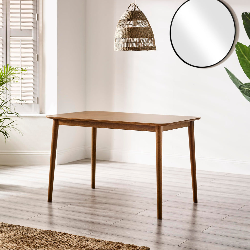 Solid Wood Table - Lynton Wooden Dining Table - Modern Take on Traditional Classic Farmhouse Dining Furniture - Retro
