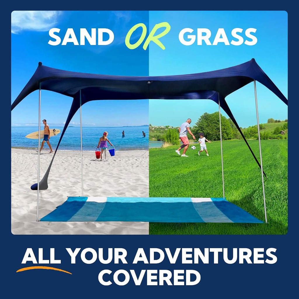 Beach Tent Sun Shelter UPF50+ - Easy Pop Up Beach Canopy - Outdoor Shade Trips, Fishing, Backyard Fun Picnics