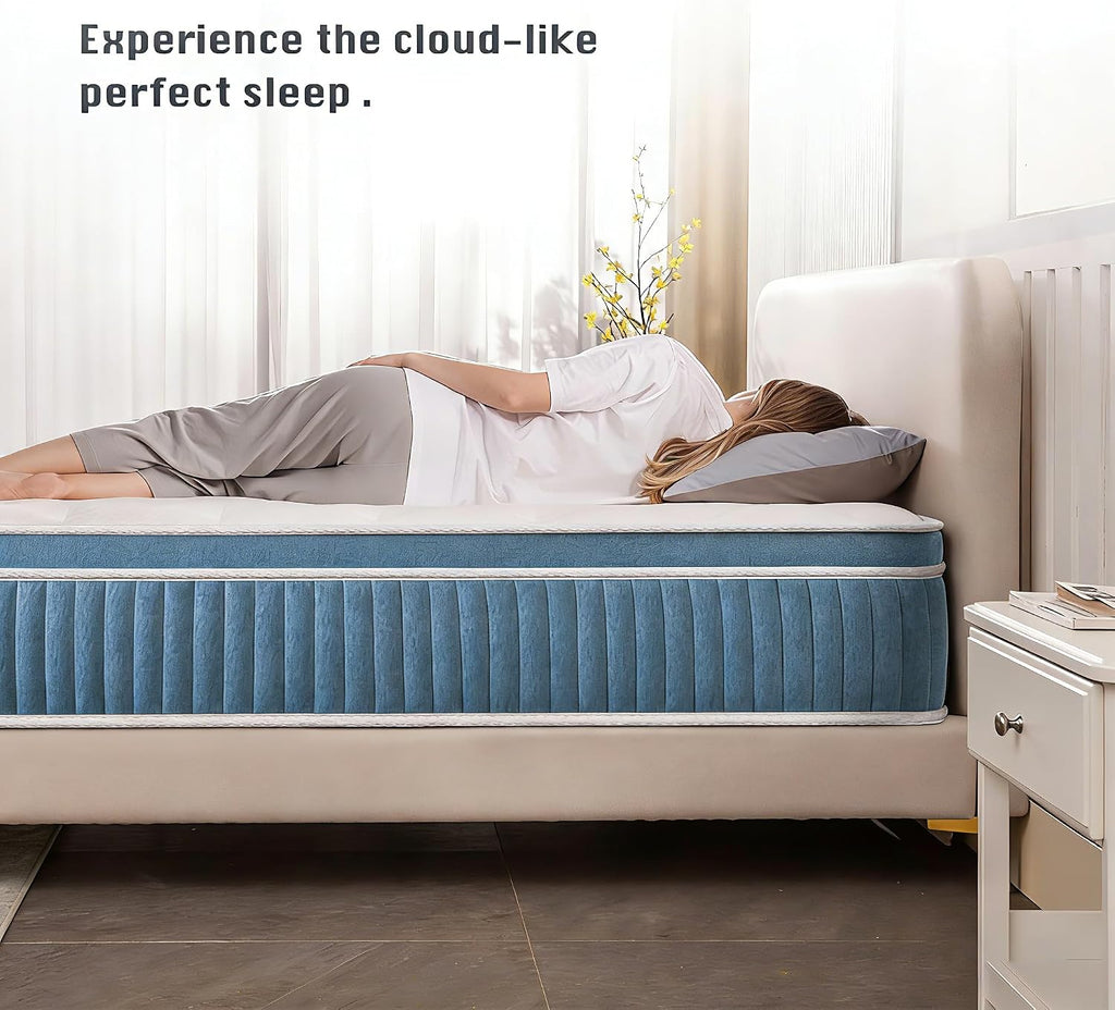King Size Mattress, 14 Inch Cooling Hybrid King Mattress in a Box, Medium Firm with Gel Memory Foam & Pocket Coils
