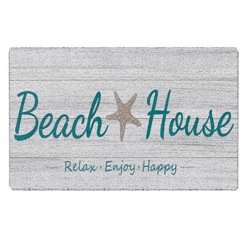 Beach House Door Mat, Beach House Decor, Beach Welcome Mats Outdoor, Summer Beach Front Doormat Outdoor Entrance