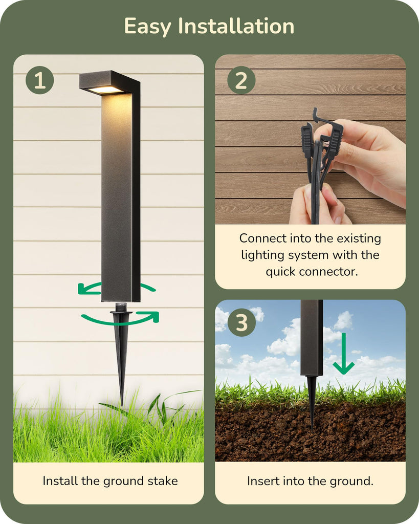 Low Voltage Pathway Light Wired, Outdoor Landscape Lighting 12pack