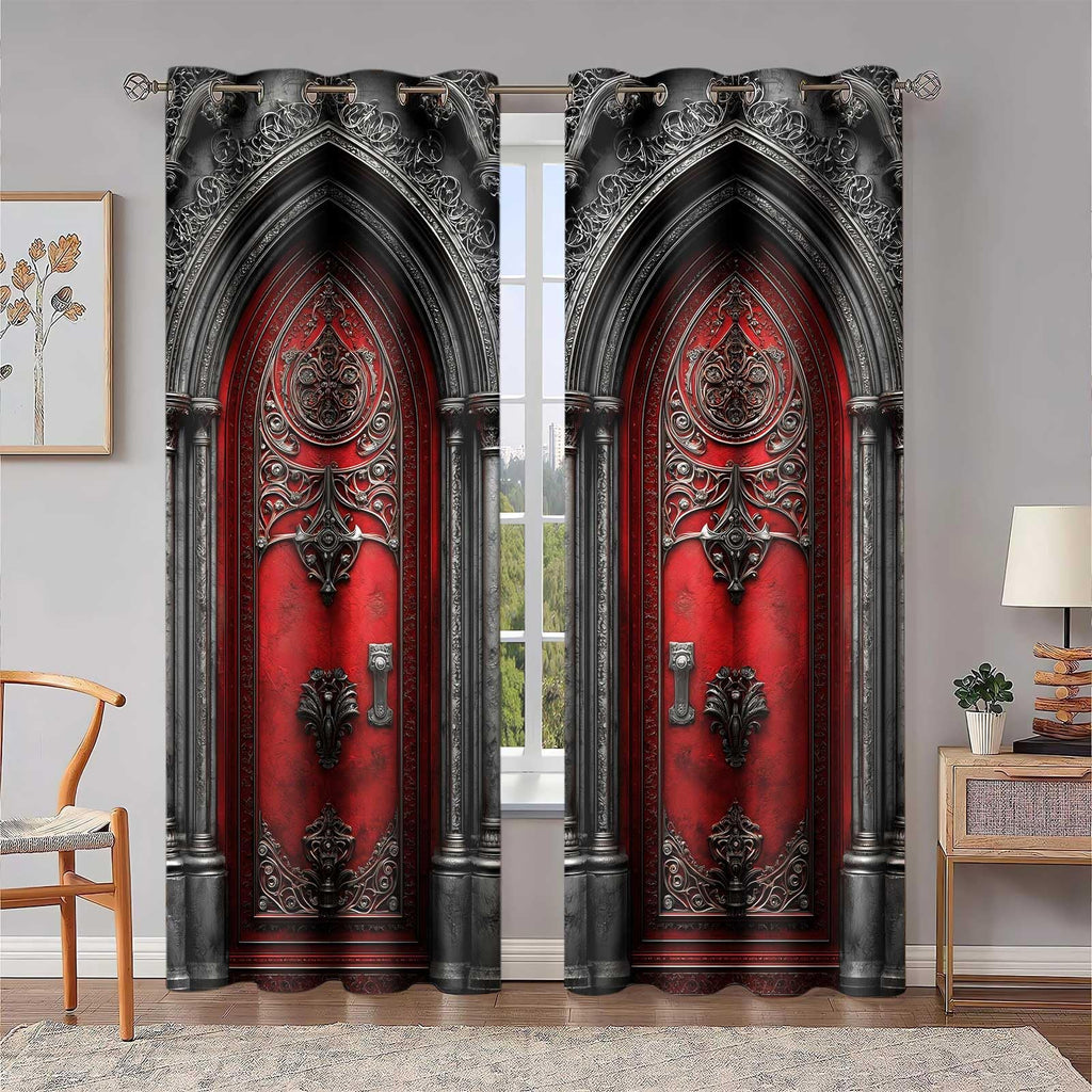 Medieval Castle Archway Blackout Curtains 4284inch Nordic Royal Palace Curtain Ancient Architectural Door Print