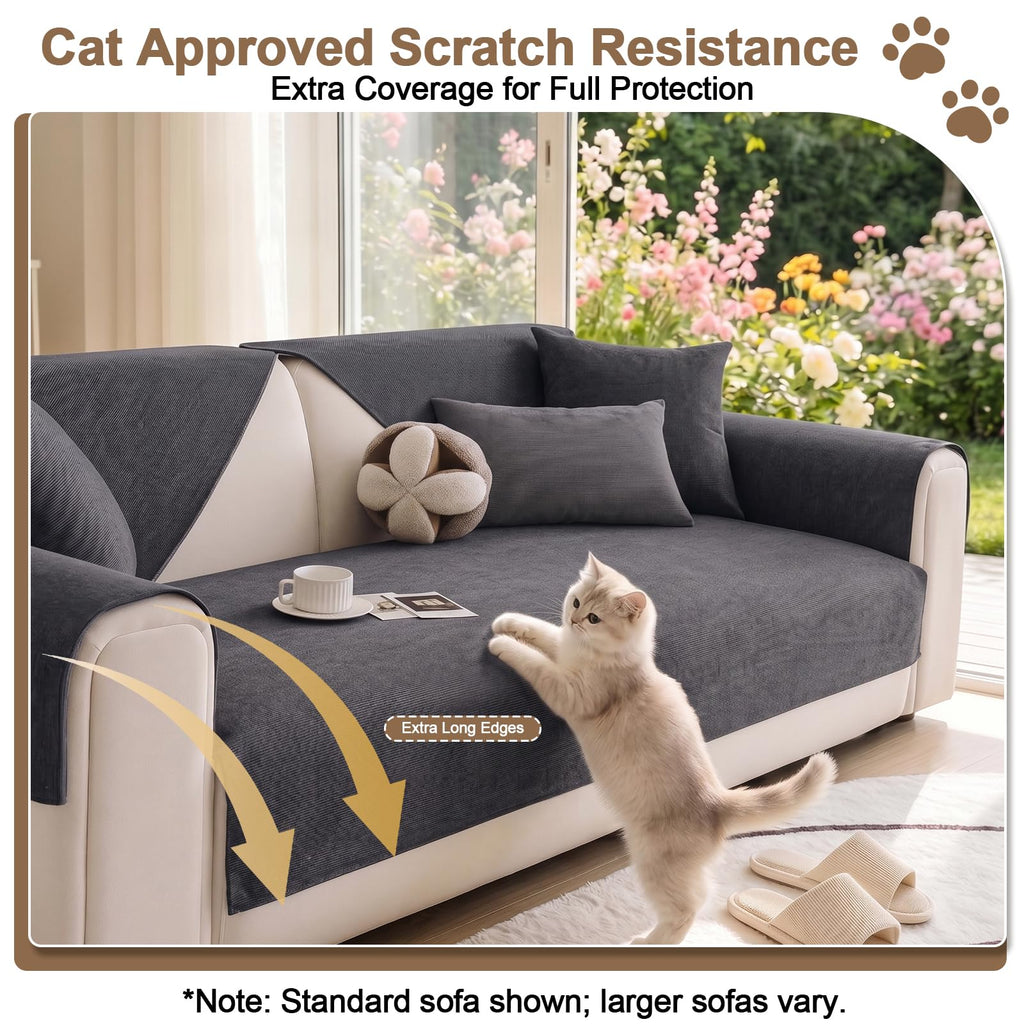 100% Waterproof Couch Cover for Dogs, Non-Slip Sectional Sofa Cover