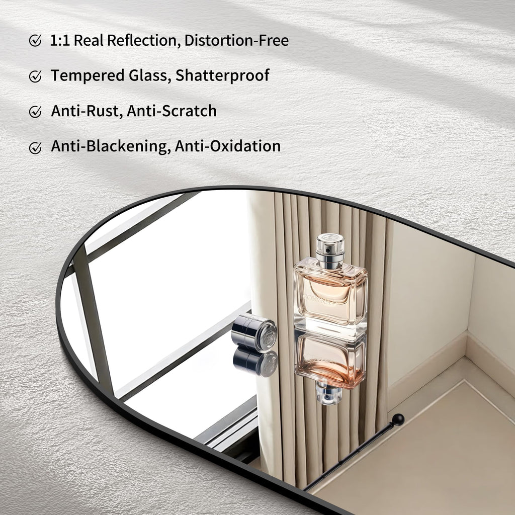 Arched Wall Mirror, 36"x48" Black Arched Mirror
