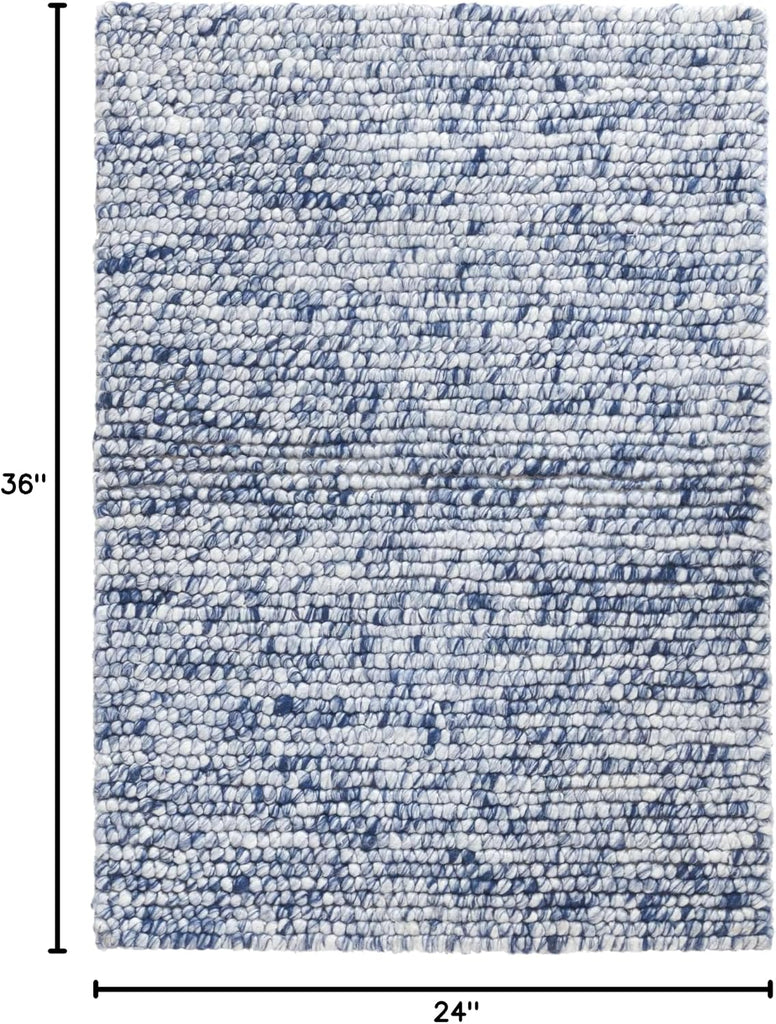 Niels Navy Solid Handwoven Rug, 2'x3'