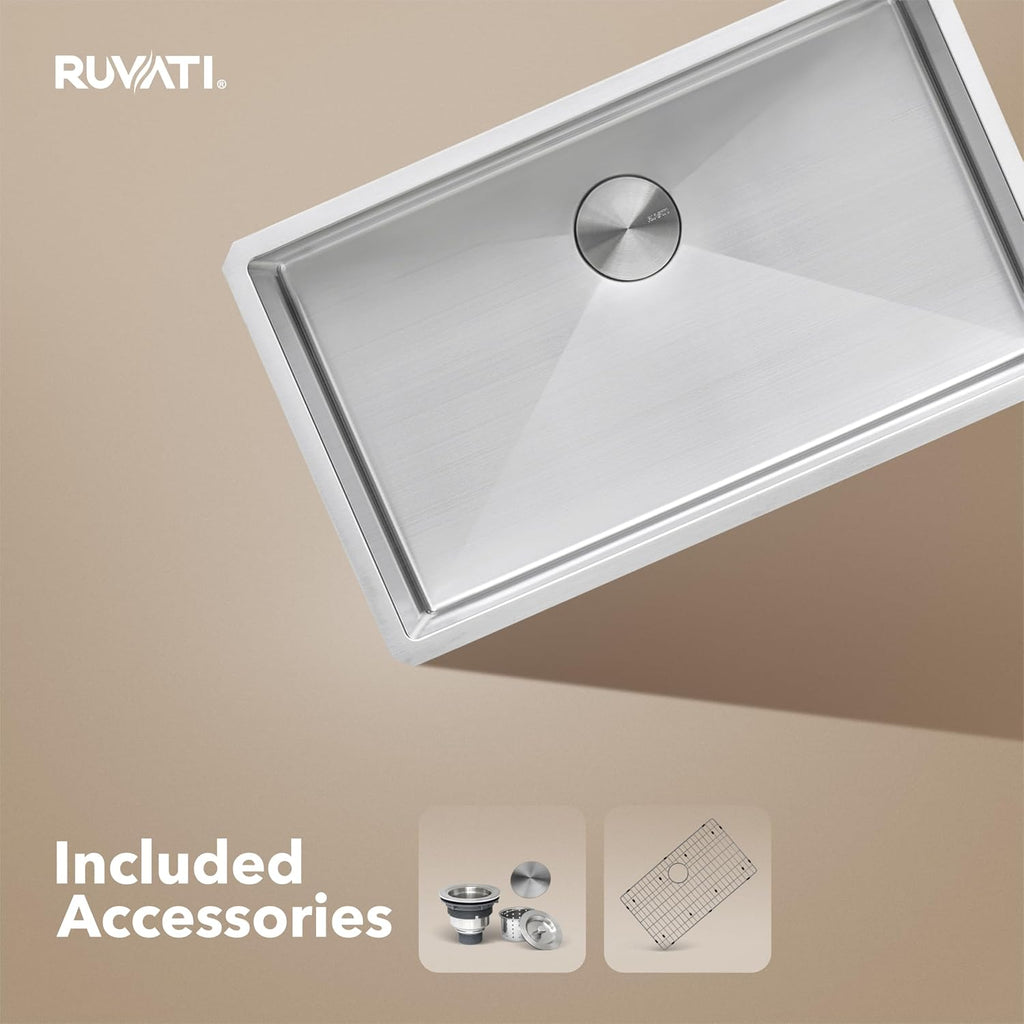 32-in 16-Gauge Rounded-Corner Undermount Kitchen Sink - RVH7400