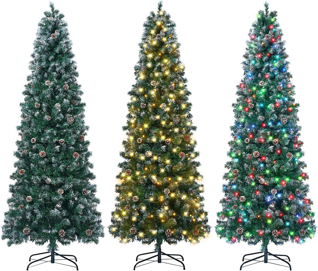 Pre-Lit Pencil Christmas Tree with 305 LED Smart RGB Lights